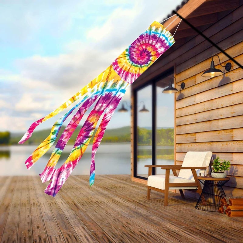 woobles Rainbow Windsock Wind Sculptures Rainbow Garden Colorful Hanging Decoration Wind Socks Outdoor For Flag Pole Caravan Camping Garden - Image 1